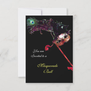 MARDI GRAS MASQUERADE BALL, Black rsvp Kaart