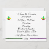 Mardi Gras Masquerade Carnaval Invitation (Dos)