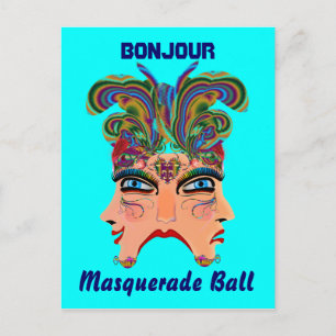 Mardi Gras Masquerade Comedy Drama Uitzicht Hints Uitnodiging Briefkaart