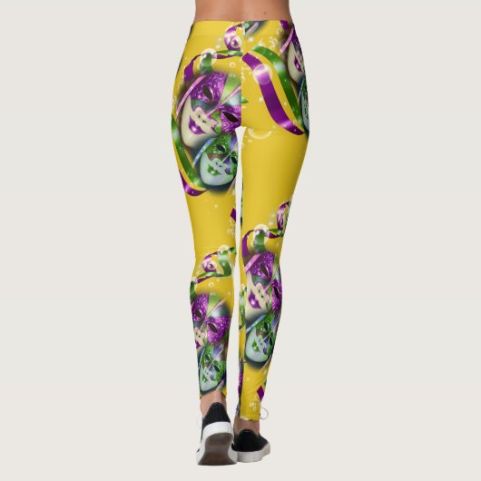 Mardi gras masquerade costuum party leggings (Achterkant)