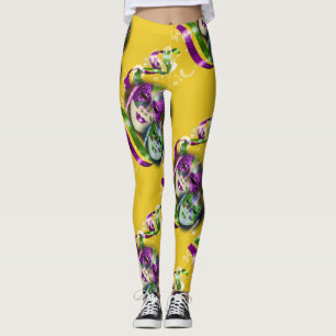 Mardi gras masquerade costuum party leggings