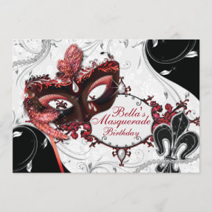 Mardi Gras Masquerade Feestuitnodigingen Kaart