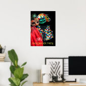 MARDI GRAS MASQUERADE, HARLEQUIN COSTUME MONOGRAM POSTER (Thuiskantoor)