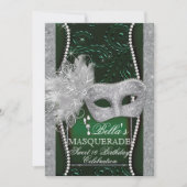 Mardi Gras Masquerade Invitation de fête d'anniver (Devant)