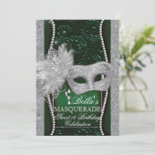 Mardi Gras Masquerade Invitation de fête d'anniver (Debout devant)