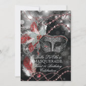 Mardi Gras Masquerade Invitation de fête d'anniver (Devant)