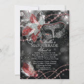 Mardi Gras Masquerade Invitation de fête d'anniver (Dos)