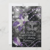 Mardi Gras Masquerade Invitation de fête d'anniver (Devant)