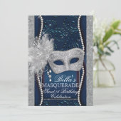 Mardi Gras Masquerade Invitation de fête d'anniver (Debout devant)