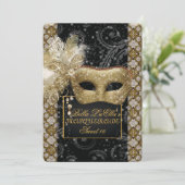 Mardi Gras Masquerade Invitation de fête d'anniver (Debout devant)