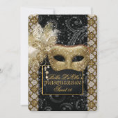 Mardi Gras Masquerade Invitation de fête d'anniver (Devant)