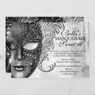 Mardi Gras Masquerade Invitation de fête d'anniver
