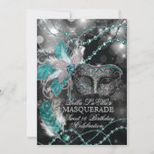 Mardi Gras Masquerade Invitation de fête d'anniver (Devant)