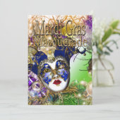 Mardi Gras masquerade Kaart (Staand voorkant)