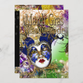 Mardi Gras masquerade Kaart (Voorkant / Achterkant)