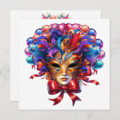 Mardi Gras Masquerade Kaart (Voorkant / Achterkant)