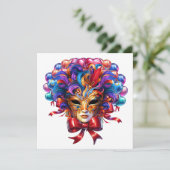 Mardi Gras Masquerade Kaart (Staand voorkant)