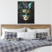Mardi Gras Masquerade Masker Cosplay Design Canvas Afdruk (Insitu (Slaapkamer))