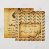 MARDI GRAS MASQUERADE MASKS Classy Parchment Kaart (Voorkant / Achterkant)