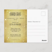Mardi Gras Masquerade Masque Gold Invitation (Dos)