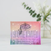 Mardi Gras Masquerade Masque Purple Invitation (Debout devant)