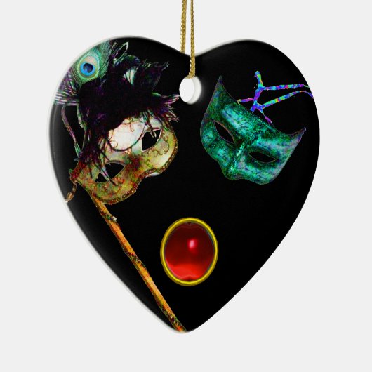 MARDI GRAS MASQUERADE PARTIJ, Gem Stones Keramisch Ornament (Rechts)