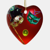 MARDI GRAS MASQUERADE PARTIJ, Gem Stones Keramisch Ornament (Rechts)