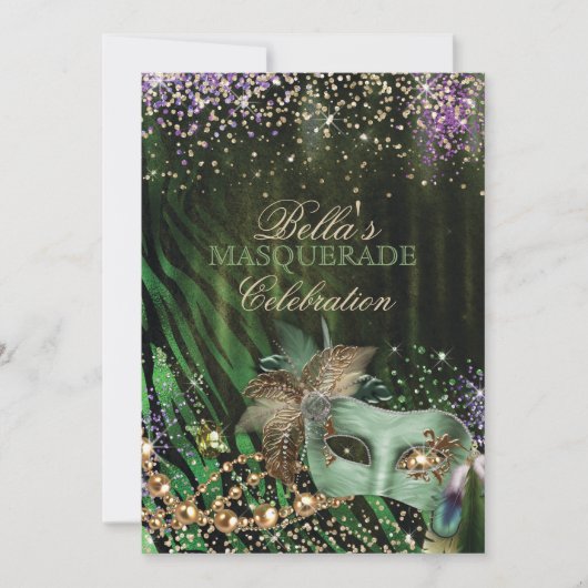 Mardi Gras Masquerade Party Invitation (Devant)