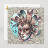 Mardi Gras Masquerade Party Invitation (Devant / Derrière)
