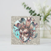 Mardi Gras Masquerade Party Invitation (Debout devant)