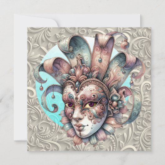 Mardi Gras Masquerade Party Invitation (Devant)