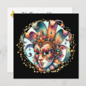 Mardi Gras Masquerade Party Invitation (Devant / Derrière)
