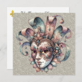 Mardi Gras Masquerade Party Invitation (Devant / Derrière)