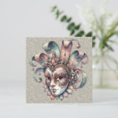 Mardi Gras Masquerade Party Invitation (Debout devant)