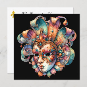 Mardi Gras Masquerade Party Invitation