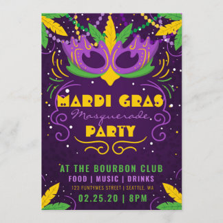 Mardi Gras Masquerade Party Kaart