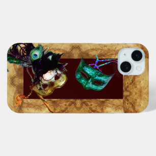 MARDI GRAS MASQUERADE-perkament iPhone 15 Mini Hoesje