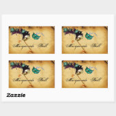 MARDI GRAS MASQUERADE-perkament Rechthoekige Sticker (Vel)