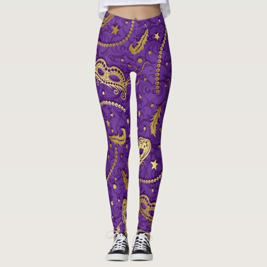 Mardi Gras Masquerade Pop Fashion Leggings (Devant)