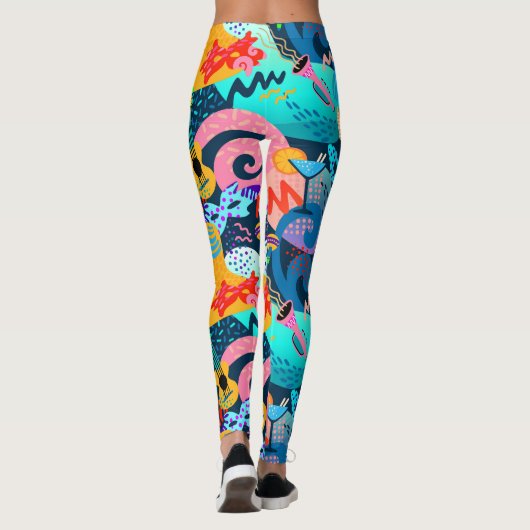 Mardi Gras Masquerade Pop Fashion Leggings (Dos)
