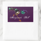 MARDI GRAS MASQUERADE RECHTHOEKIGE STICKER (Tas)