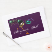 MARDI GRAS MASQUERADE RECHTHOEKIGE STICKER (Envelop)
