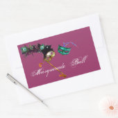 MARDI GRAS MASQUERADE RECHTHOEKIGE STICKER (Envelop)