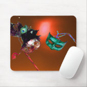 MARDI GRAS MASQUERADE sinaasappel Muismat (Met muis)