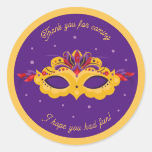 Mardi Gras Masquerade Theme Ronde Sticker