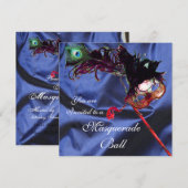 MARDI GRAS MASQUERADEBAL blau Kaart (Voorkant / Achterkant)