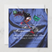 MARDI GRAS MASQUERADEBAL blau Kaart (Achterkant)