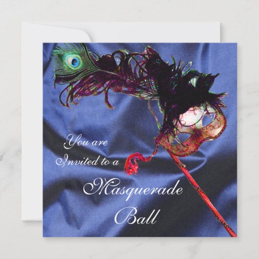 MARDI GRAS MASQUERADEBAL blau Kaart (Voorkant)