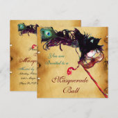 MARDI GRAS MASQUERADEBAL parchment Kaart (Voorkant / Achterkant)