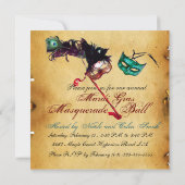 MARDI GRAS MASQUERADEBAL parchment Kaart (Achterkant)
